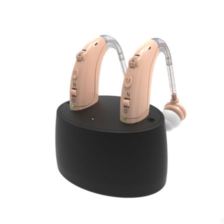 Høreapparater 1 Par Støyreduksjon Eldre Med Ladeetui Khaki