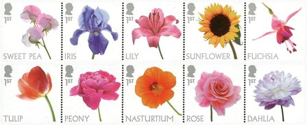 England 2023 - Blomster og Kong Charles - Postfrisk sæt 10v