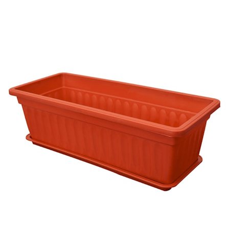 Oransje - Sett med 1 17" Terrakottafargede Plastpotter for Vind