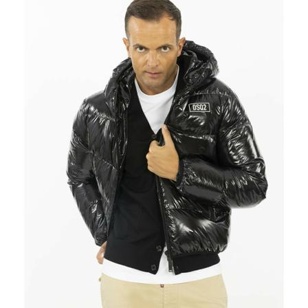 Dsquared2, Down Jackets Zwart, Heren, Maat:M