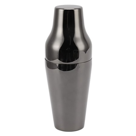 Rostfri drink shaker i fransk stil, 2-delad Martini-mixer, drink shaker för bar, hem, camping, picknick, bländande svart