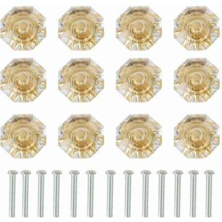 12 st kristallklara akrylknoppar skåp låda draghandtag knopp alla knoppar och handtag för möbler låda