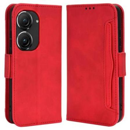 Cardholder Serie Asus Zenfone 9 Plånboksfodral - Röd Röd