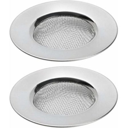 Sæt med 2 vaskesier til brusebad, prop hårfanger badekar eller køkkenvaske rustfrit stål vaske afløbssi. 3 tommer diameter 7,6 cm