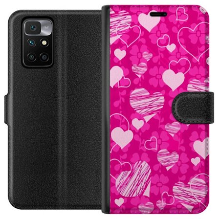 Yhteensopiva Lompakkokotelo Xiaomi Xiaomi Redmi 10 PopSydänKuviointi