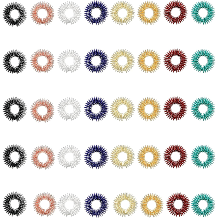 40 Finger Massage, Akupressur Hand Finger Massage Ringar, Akupressurring för Fingermassage eller Tåmassage, Blandad Färg