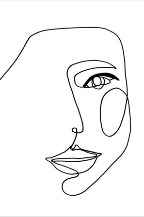 Malerifabrikken - Juliste Face Line 1 - Valkoinen - Julisteet - - Homeroom