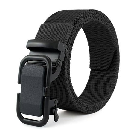 Nylon flätat bälte Automatiskt spänne midjeband SVART - high quality