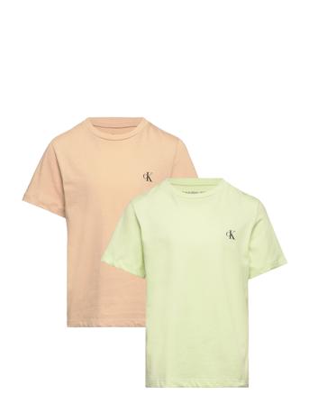 2-Pack Monogram Top T-shirts Short-sleeved Multi/mønstret Calvin Klein*Betinget Tilbud