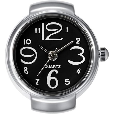 Fingerklocka Kreativ Elastisk Rund Kvarts Finger Ring Klockor, till Alla Hjärtans Dag unisex