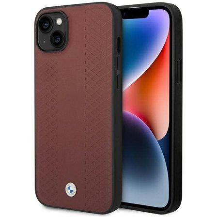 Etui BMW BMHCP14S22RFGR iPhone 14 6,1" Burgundy/burgundy Skinn Diamantmønster
