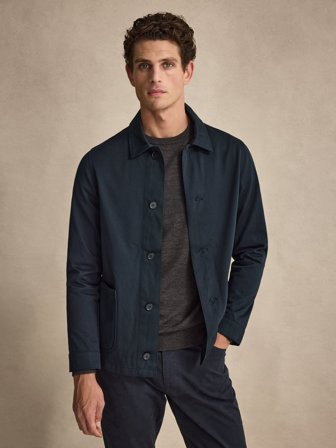 John Henric Men's Marineblaues Overshirt Size M