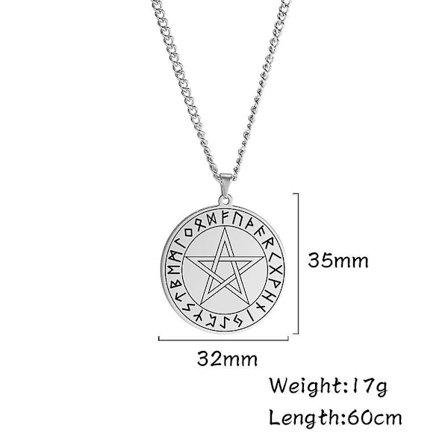 Tetragrammaton Talisman mäns hängsmycke i rostfritt stål Solomon Wiccan Pentagram Pentagram Am