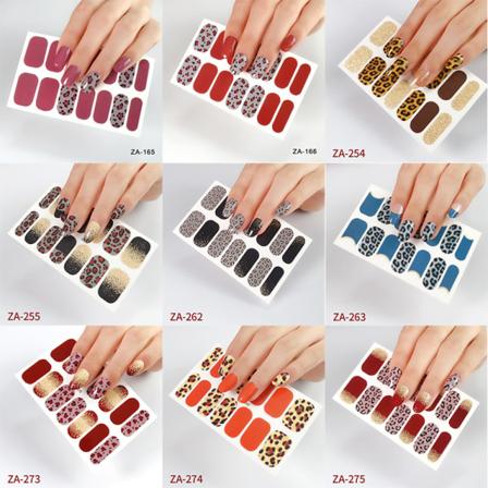 12 Ark Neglelak Stickers Fuld Negle Wraps, Leopard Print Lo