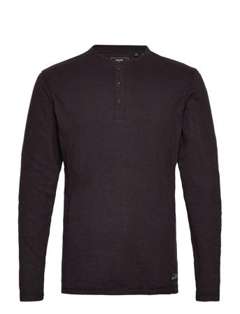 Vintage Od Slub L/S Grandad T-Langærmet Skjorte Sort Superdry