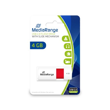 MediaRange USB-Stick 4GB USB 2.0 Slider F-FEEDS