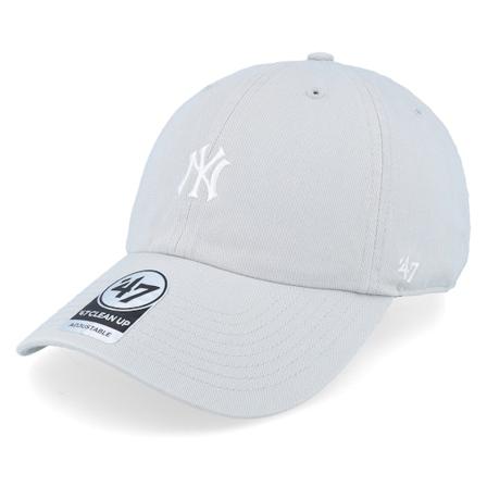 47 Brand - MLB Grå unconstructed Caps - New York Yankees Base Runner Clean Up Grey Dad Cap @ Hatstore