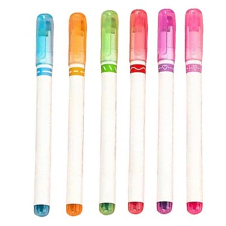 Fargede buede penner Glatte og komfortable skrivepenner med dobbel spiss for bruk hjemme og på kontoret