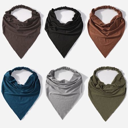 Dame Sjal Hodebånd Elastisk Stor Boho Trekant Bandana Hodeskjerf Med Klips Sklisikker Ensfarget Hårbånd