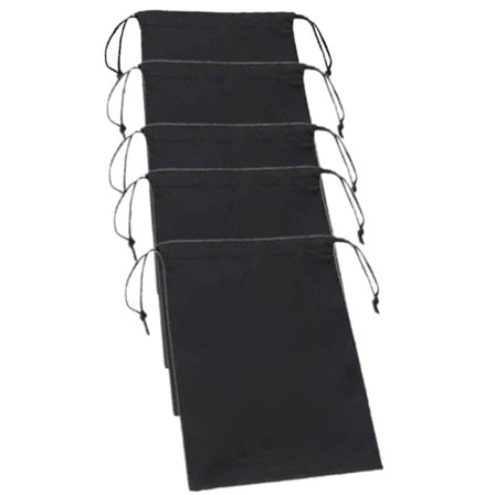 5 förvaringspåsar med dragsko 15×20 cm svart