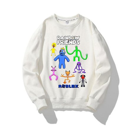 Roblox Rainbow Friends Pullover Varm tröja Rainbow Friends Printed kläder Barn Pullover Svart V
