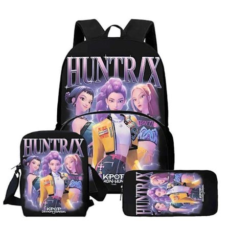 K-Pop Demon Hunter Rygsæk Skuldertaske Madkasse Penalhus Skolerygsæk-FF- 3PKWKH021
