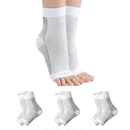 3 par Nevropati Sokker, Lindrende Sokker for Nevropatisk Smerte, Tendinitt kompresjonssokker, Plantar Fasciitt, Nevropati_Overraskelse S M