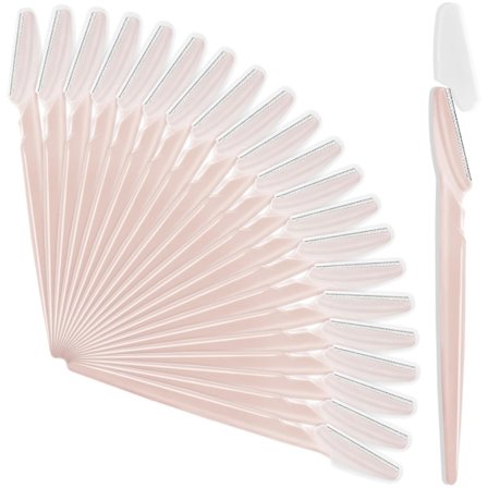 21 stk. lyse rosa øyenbrynsbarberhøvler, multifunksjonelle ansiktsbarberhøvler, eksfolierende dermaplaningsverktøy, øyenbrynstrimmere med 