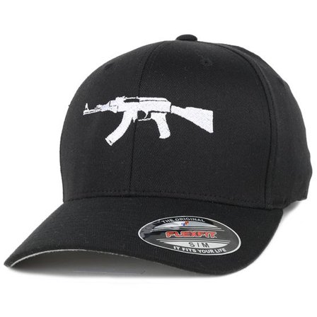 GUNS n SKULLS - Svart flexfit Keps - AK47 Black Flexfit @ Hatstore