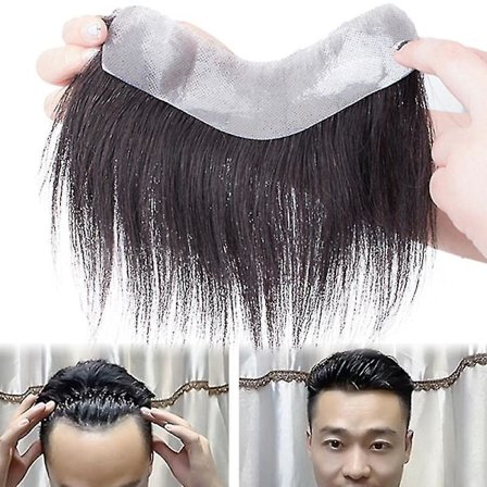 Hair Toupee For Men Bangs Wig Piece Trimmable Adhesive Hairpiece Natural