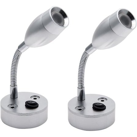 2x 3V LED Spot Læselampe Kontakt Autocamper Van Campingvogn Båd Autocamper Lys Varm Lys 2-pak