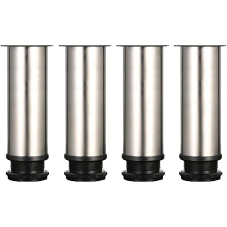 Møbelben, Sæt med 4 ASelected Møbelben, Justerbare Køkkenben Ø 50 mm/Højde 150 mm Runde Metal Rustfrit Stål Sofaben Bordben