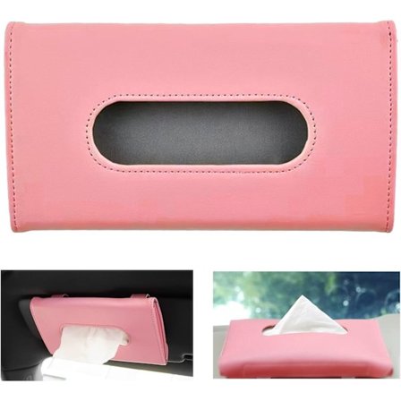 Bil Solskydd Servetthållare, Bil Tissuehållare för Bil Solskydd, Bil Maskhållare, för Bil Solskydd Baksäte Biltillbehör, Rosa