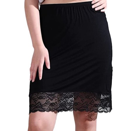 Underkjole til kvinder under kjoler Blondekant Kort Underkjole