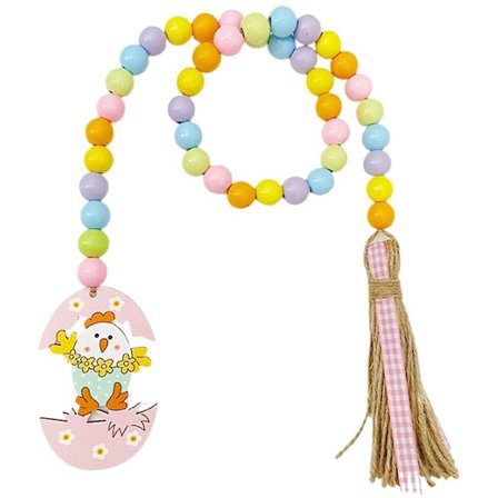 Kevätpuinen helmikranssi tupsuilla Pääsiäispuputagi Puinen helmikranssikoriste (85X1,6 cm, kuten kuvassa)