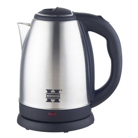 Elkedel - Herzberg - HG5011-SIL - Borstat rostfritt stål - 1.8L - 1500W trådlös