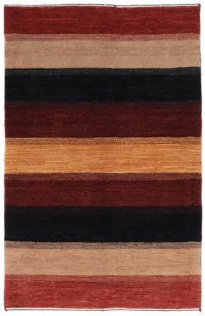 Hand Knotted Loribaft Fine Persia Rug 82X133 Wool Black/Brown Small