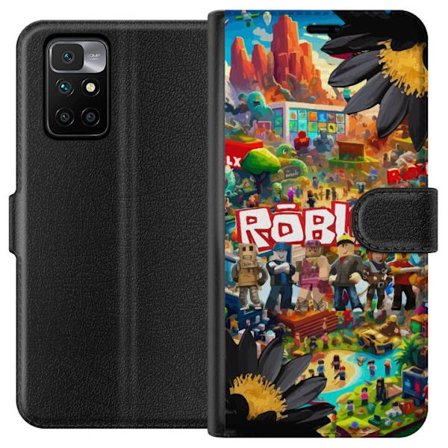 Kompatibelt Plånboksfodral till Xiaomi Xiaomi Redmi 10 Roblox äventyrsvärld full av figurer, färgstarka spelmiljöer och actionfyllda byggvärldar