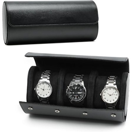 Ur-rulle 1/2/3 Ure, Vintage Ur-rulle Herre, Ur-displayetui, Bærbar Ur-opbevaringsboks Læder Ur-boks til Rejser Sort Sort{ROG}