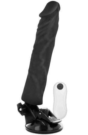 Basecock Realistischer Vibrator mit Steuerung Schwarz 21 cm
