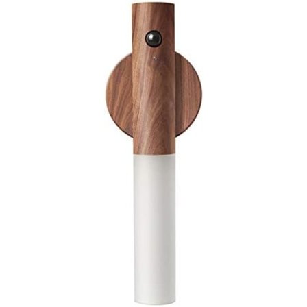 USB laddning Smart Body Sensor Nattlampa, Rörelsesensor Nattlampa, Hall Sovrum Gang Trappa Garderob Väggmonterad induktionslampa (svart valnöt)