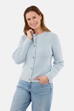 B. COPENHAGEN - Strikket Cardigan - Lys Blå - Knaplukning