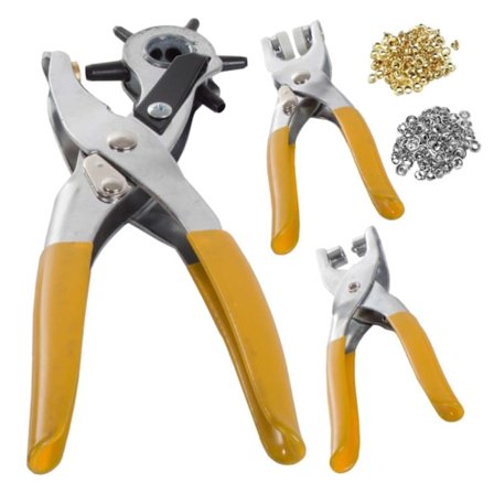 Hulmaskine 6 størrelser - 3 værktøjer til læder | Øjetænger med øjer