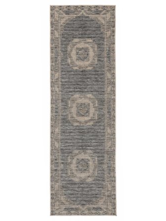 Safi Indoor/Outdoor Rug Washable 80X250 Small Dark Grey/Beige Runner