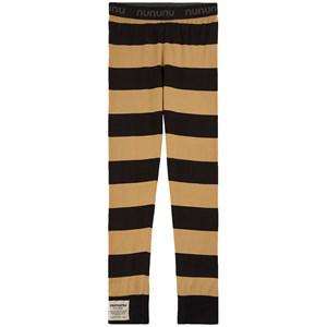 NUNUNU Wonderland Branded Striped Leggings Black/Mocha 8-9 Years - Bottoms - 8-9 years - Black