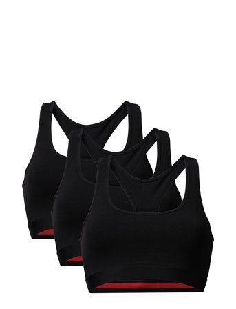 Women's Organic Cotton Bralette Black Danish Endurance