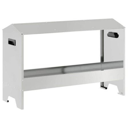 Foderautomat för höns i galvaniserad stål - vidaXL - Silver - 81x32x53,5 cm - Kapacitet 15 kg - Hållbar