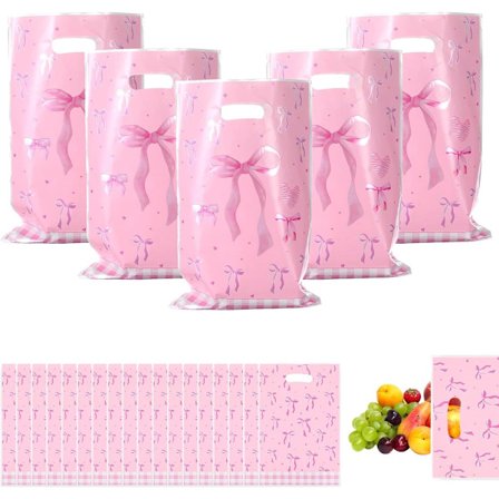 Pakke med 100 festlige gaveposer rosa til julebryllup og bursdager Søte godteposer Koselige godteposer til godteri og godsaker Gjenbrukbare godteposer