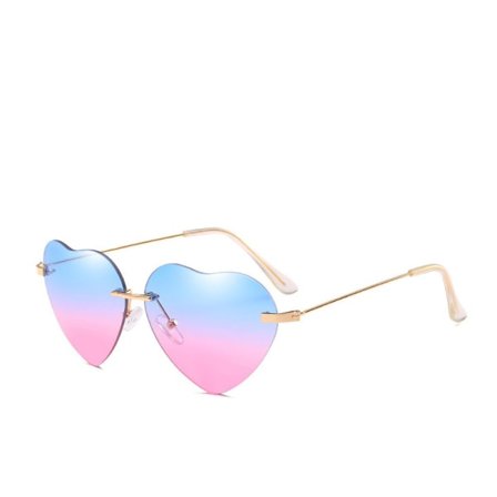 IC Solglasögon lMulticolor Kvinnor Hjärtaformade Solglasögon Vintage Tunn Metall Love Heart Style Solglasögon Skydd