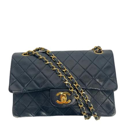 Chanel Vintage, Pre-owned Leather chanel-bags Blauw, Dames, Maat:ONE Size,leer